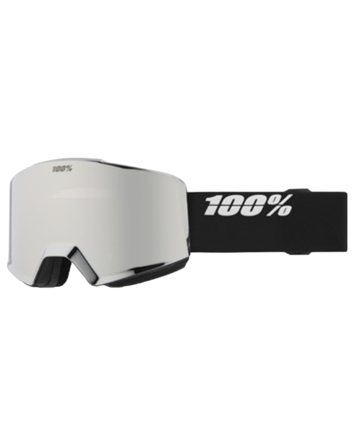 100% Norg HiPER Snow Goggles - Black / Silver Mirror - 2023 Men's Snow Goggles - Trojan Wake Ski Snow