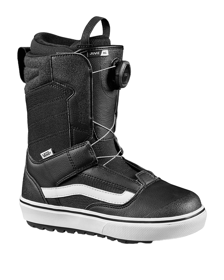 Vans Juvie OG Kids Snowboard Boots - Black/White - 2023 Kids' Snowboard Boots - SnowSkiersWarehouse
