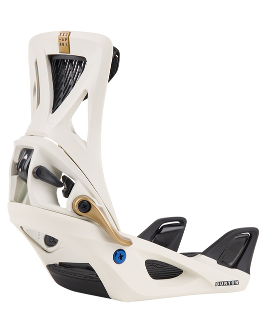 Burton Women's Step On® Escapade Re:Flex Snowboard Bindings - White/Gold - 2024 Women's Snowboard Bindings - SnowSkiersWarehouse