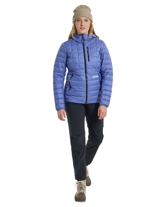 Burton Women's Mid-Heat Hooded Down Insulated Jacket - Slate Blue Jackets - Trojan Wake Ski Snow