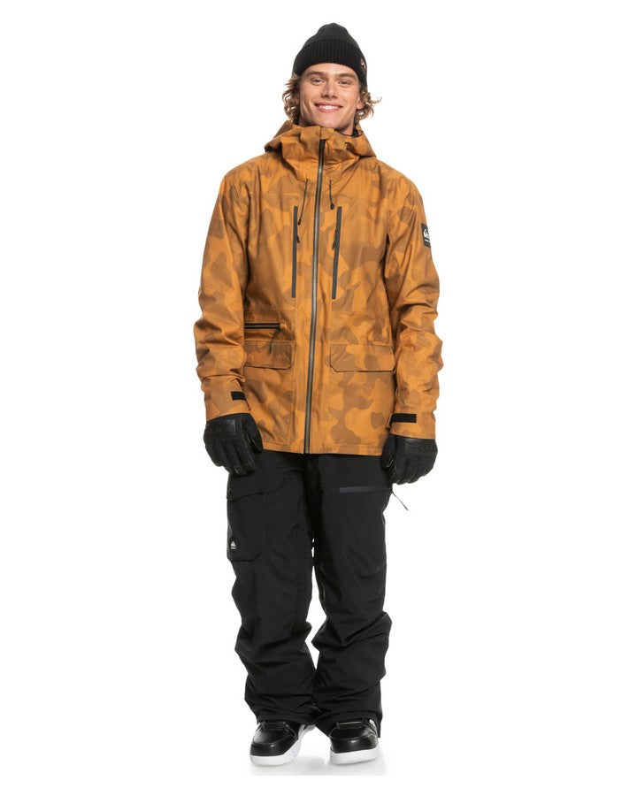Quiksilver Sam Carlson Stretch Quest Snow Jacket - Buckthorn Brown Fade Out Camo - 2023 Men's Snow Jackets - SnowSkiersWarehouse
