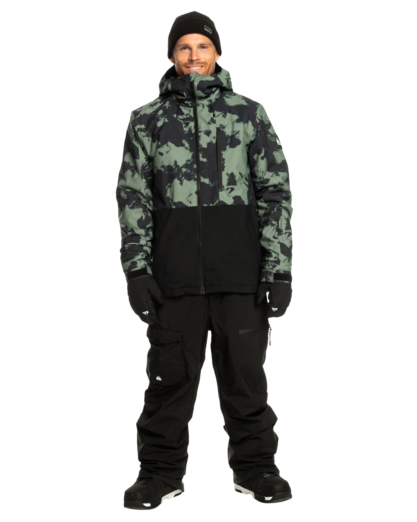 Quiksilver Men's Mission Technical Snow Jacket - Tye Dye Laurel Wreath Men's Snow Jackets - Trojan Wake Ski Snow
