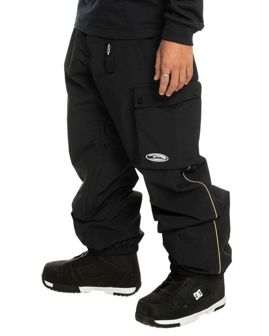Quiksilver Men's Snow Down Technical Cargo Pants - True Black Men's Snow Pants - SnowSkiersWarehouse