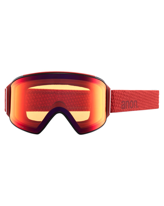 Anon M4 Cylindrical Snow Goggles + Bonus Lens + MFI - Mars / Perceive Sunny Red Men's Snow Goggles - SnowSkiersWarehouse