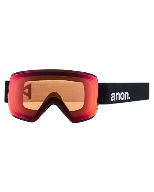 Anon M5S Snow Goggles + Bonus Lens + MFI - Black / Perceive Sunny Red Men's Snow Goggles - SnowSkiersWarehouse
