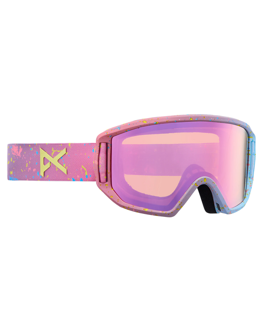 Anon Relapse Jr. Snow Goggles + Mfi® Face Mask - Splatter/Pink Amber Lens Kids' Snow Goggles - Trojan Wake Ski Snow
