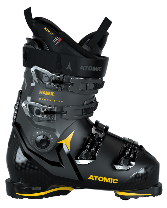 Atomic Hawx Magna 110 S Gripwalk Ski Boots - Black/Anthracite/Saffron - 2024 Men's Snow Ski Boots - SnowSkiersWarehouse