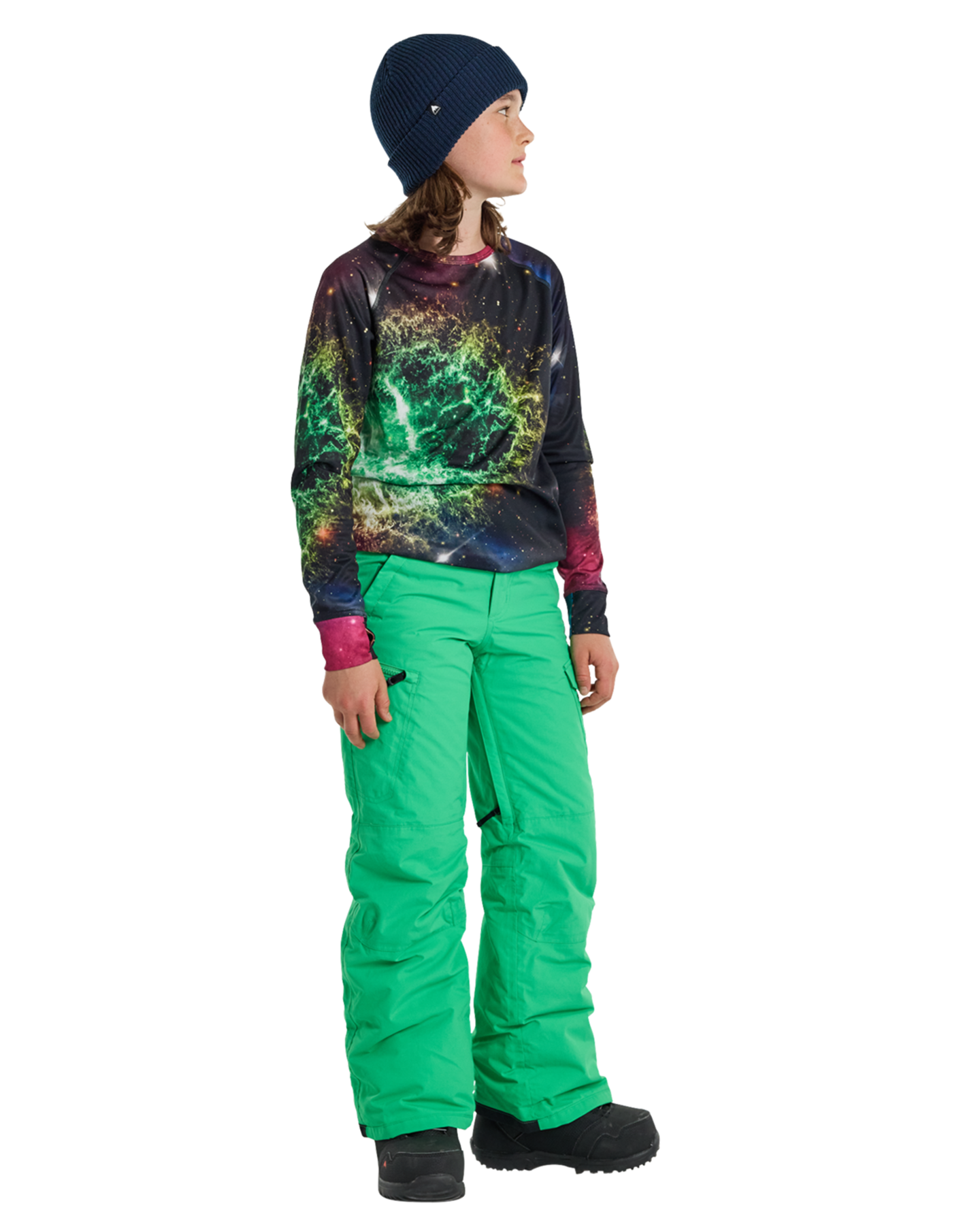 Burton Kids' Exile 2L Cargo Snow Pants - Galaxy Green Kids' Snow Pants - SnowSkiersWarehouse