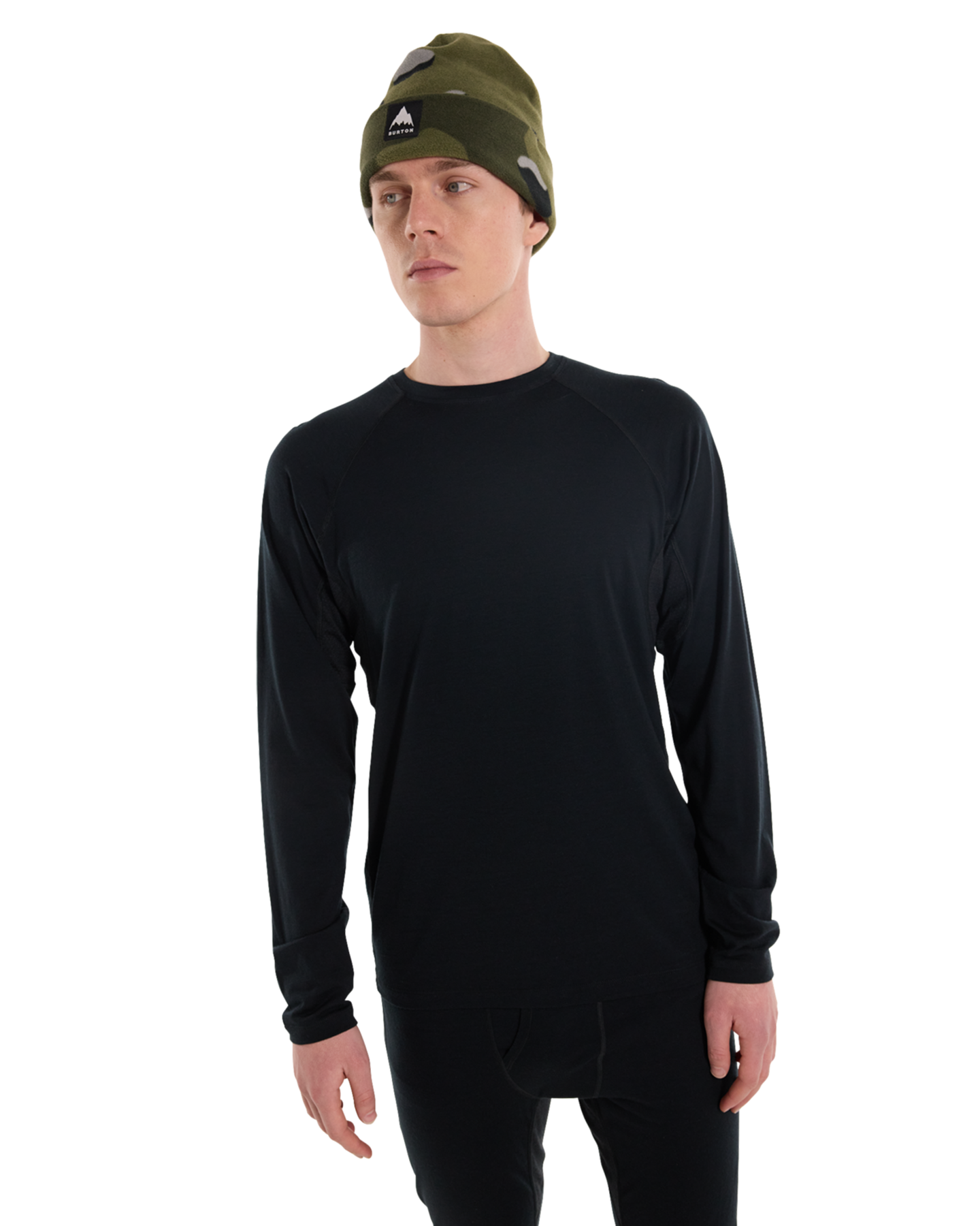 Burton Men's Phayse Merino Crewneck Fleece - True Black Shirts & Tops - SnowSkiersWarehouse