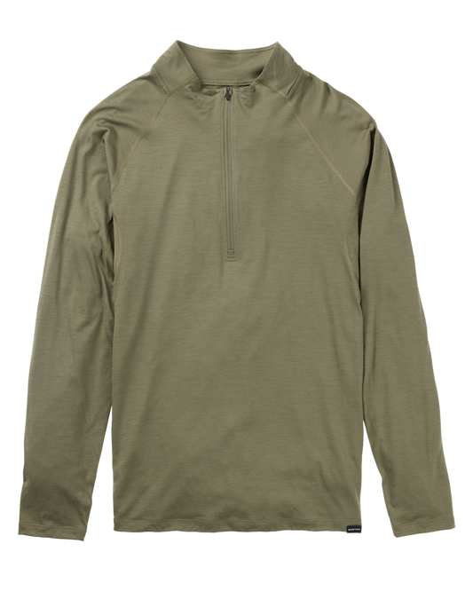 Burton Men's Phayse Merino Quarter Zip Fleece - Forest Moss Shirts & Tops - SnowSkiersWarehouse