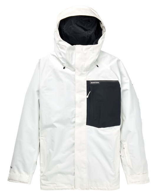 Burton Men's Powline Gore-Tex 2L Snow Jacket - Stout White/True Black Men's Snow Jackets - SnowSkiersWarehouse