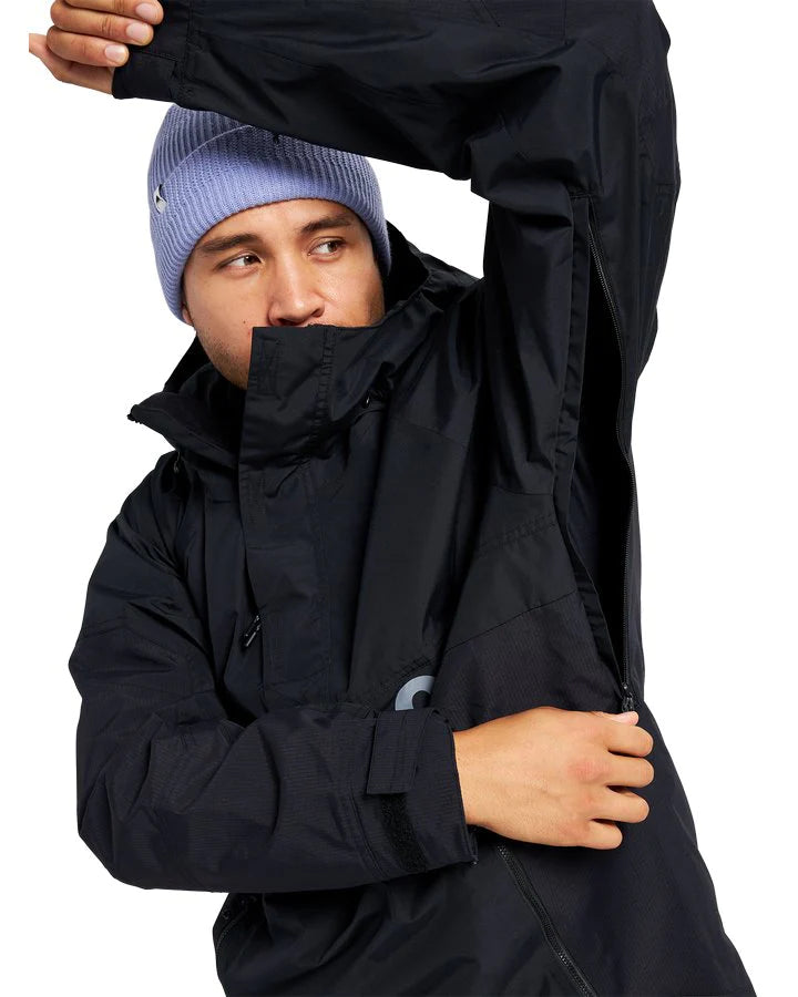 Burton Men's Frostner 2L Anorak Snow Jacket - True Black Men's Snow Jackets - SnowSkiersWarehouse