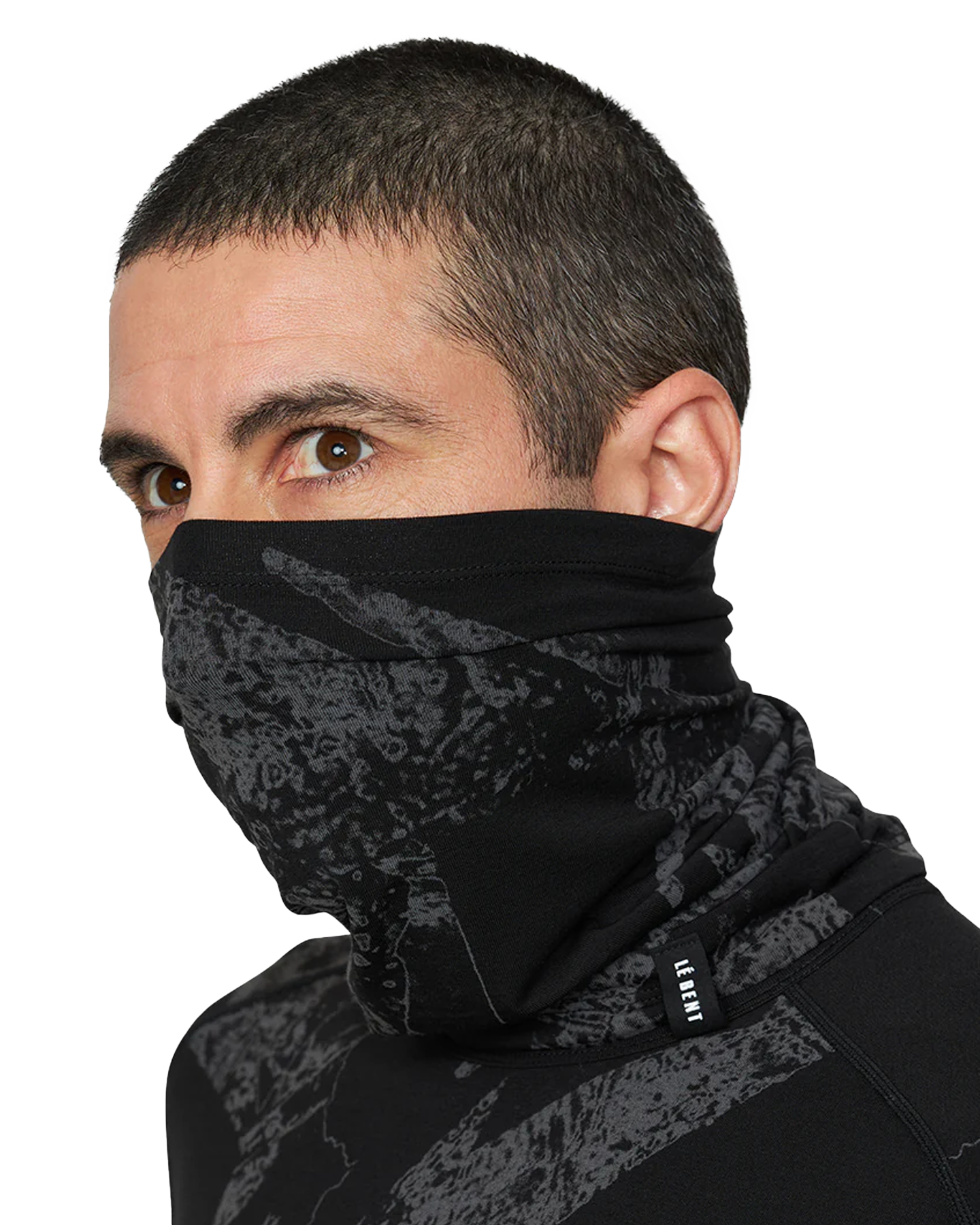 Le Bent Fractal Lightweight Neck Gaiter - Black Neck Warmers & Face Masks - SnowSkiersWarehouse