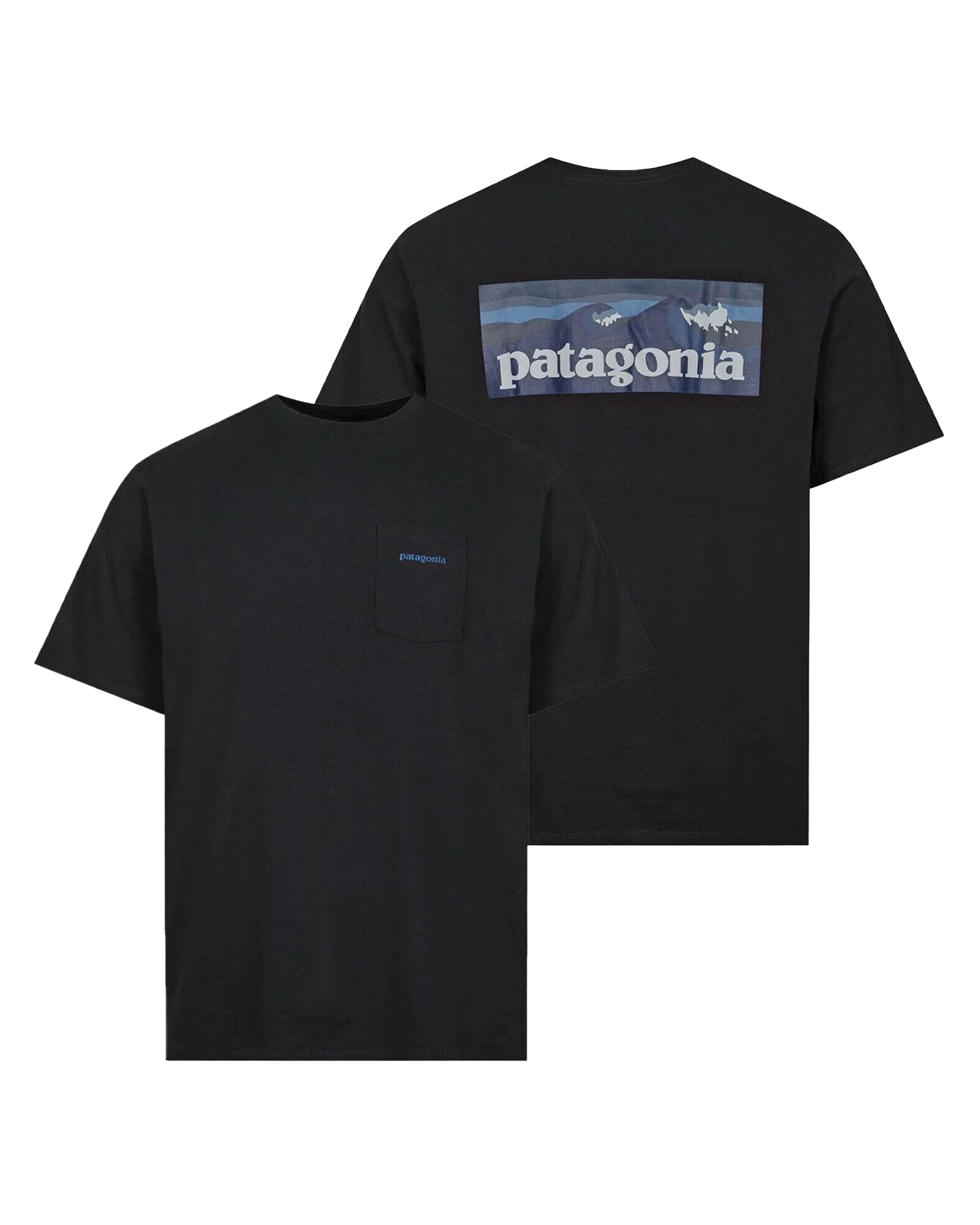 Patagonia Boardshort Logo Pocket Responsibili-Tee - Ink Black Shirts & Tops - SnowSkiersWarehouse