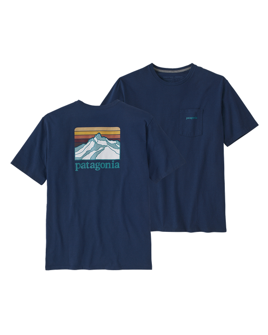 Patagonia Line Logo Ridge Pocket Responsibili-Tee - Lagom Blue Shirts & Tops - SnowSkiersWarehouse