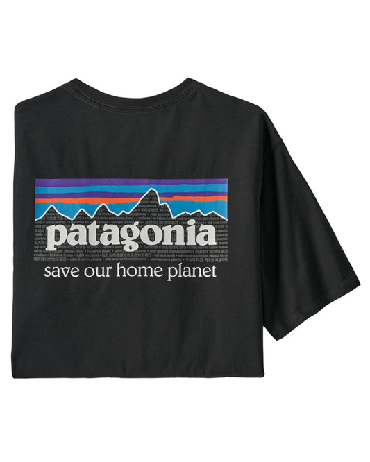 Patagonia P-6 Mission Organic T-Shirt - Ink Black Shirts & Tops - SnowSkiersWarehouse