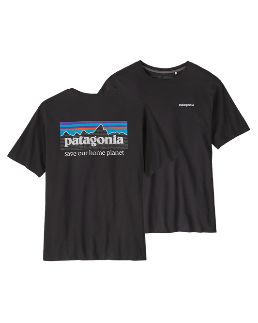 Patagonia P-6 Mission Organic T-Shirt - Ink Black Shirts & Tops - SnowSkiersWarehouse