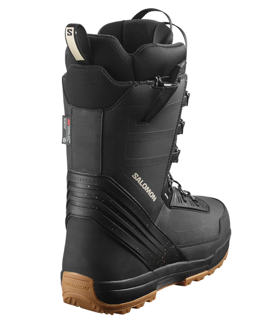 Salomon Launch BOA SJ Snowboard Boots - Black / Black / White - 2023 Men's Snow Ski Boots - SnowSkiersWarehouse