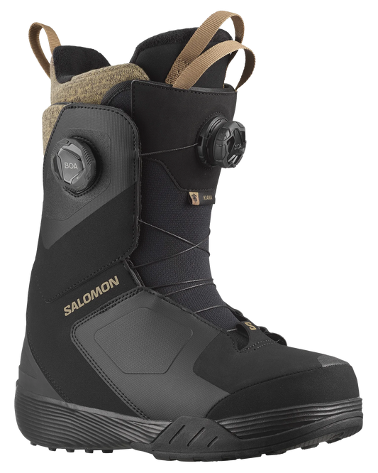 Salomon Women's Kiana Dual Boa Snowboard Boots - Black / Black / Sepia Tint - 2024 Women's Snowboard Boots - SnowSkiersWarehouse