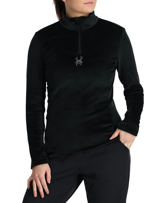 Spyder Women's Shimmer Bug Half Zip - Black Hoodies & Sweatshirts - SnowSkiersWarehouse