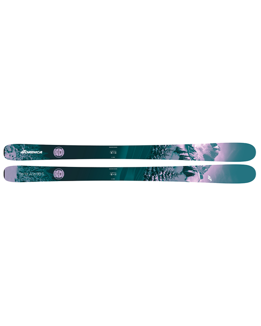 Nordica Santa Ana 88 Womens Skis - Pink / Metallic Green - 2024 Women's Snow Skis - SnowSkiersWarehouse