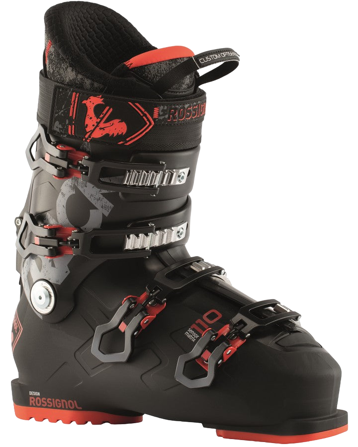 Rossignol Track 110 Ski Boots - Black / Red - 2023 Snow Ski Boots - Mens - SnowSkiersWarehouse