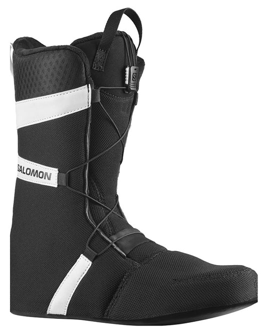 Salomon Launch Lace SJ BOA Snowboard Boots - Black / Black / White - 2023 Men's Snowboard Boots - SnowSkiersWarehouse