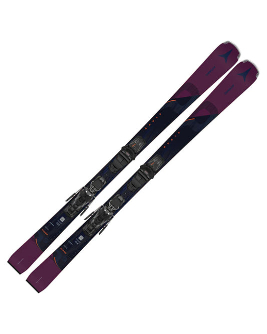 Atomic Cloud Q9 Women's Snow Skis + M10 GW Bindings - Black / Berry - 2024 Women's Snow Skis - SnowSkiersWarehouse