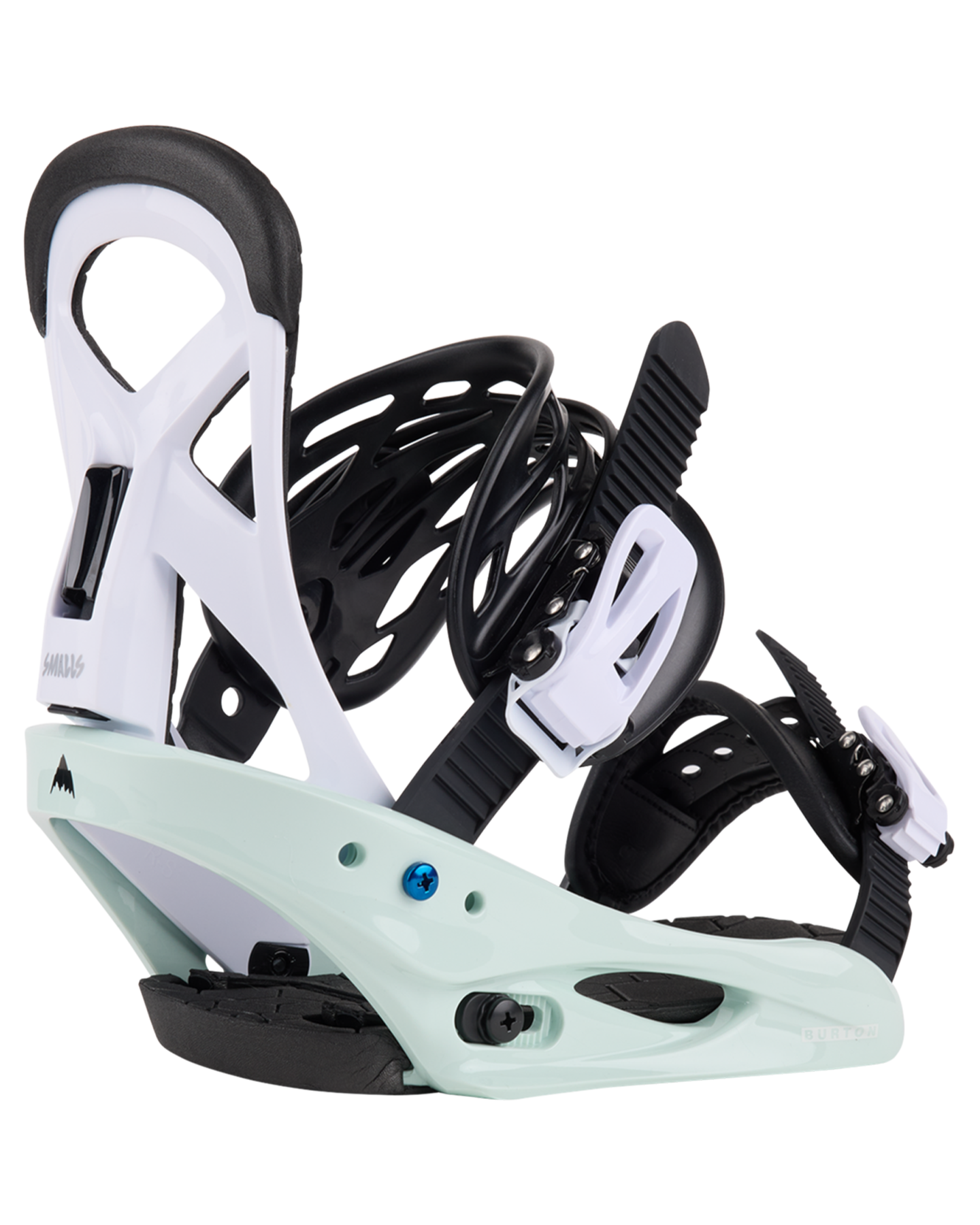 Burton Kids' Smalls Re:Flex Snowboard Bindings - Neo-Mint/White - 2024 Kids' Snowboard Bindings - SnowSkiersWarehouse