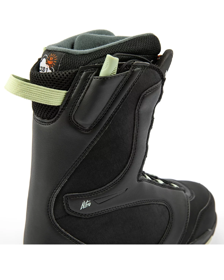 Nitro Flora TLS Womens Snowboard Boots - Black/Mint - 2022 Snowboard Boots - Trojan Wake Ski Snow