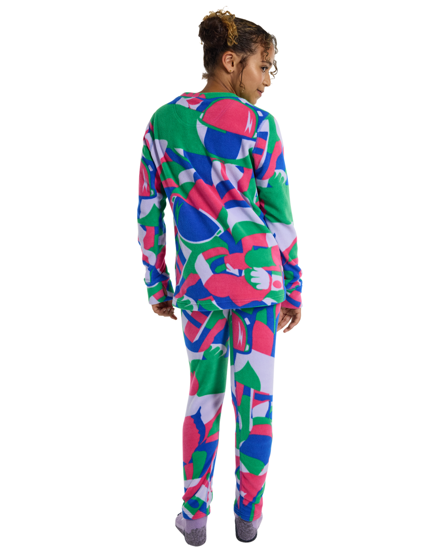 Burton Kids' Fleece Base Layer Set - Multi Cosmoblock Thermals - Trojan Wake Ski Snow