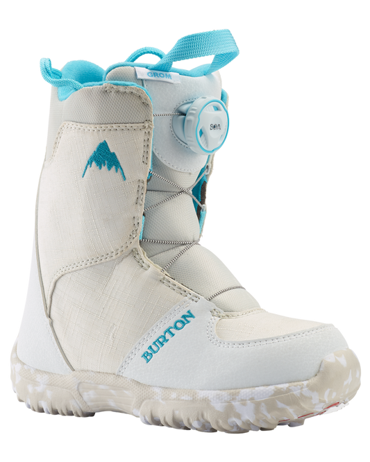 Burton Kids' Grom Boa® Snowboard Boots - White Kids' Snowboard Boots - SnowSkiersWarehouse
