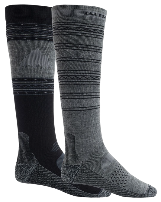 Burton Men's Performance Lightweight Sock 2-Pack - True Black Socks - Trojan Wake Ski Snow