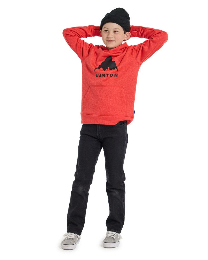 Burton Kids' Oak Pullover Hoodie - Tomato Heather Hoodies & Sweatshirts - Trojan Wake Ski Snow