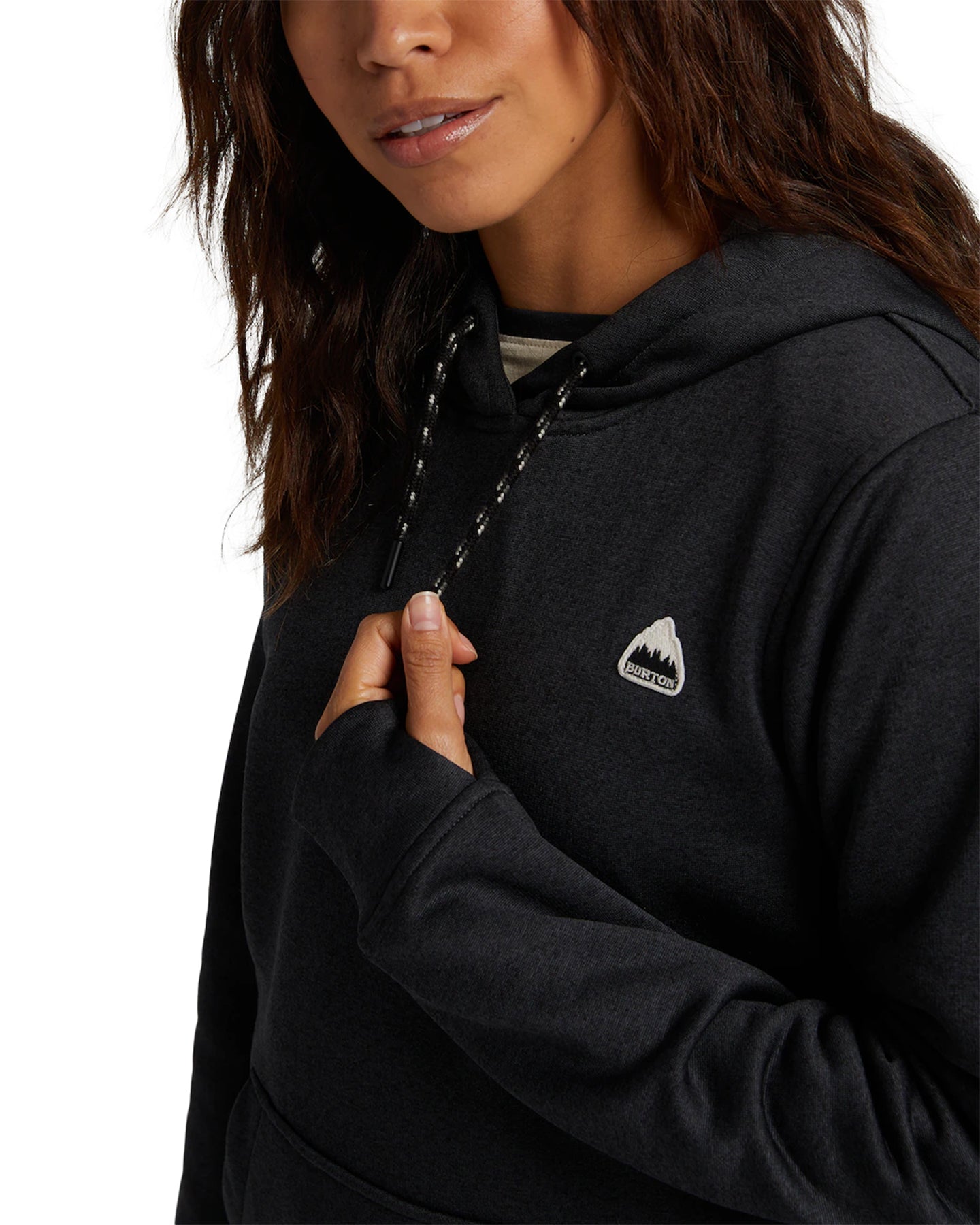 Burton Women's Oak Pullover Hoodie - True Black Heather Hoodies & Sweatshirts - Trojan Wake Ski Snow