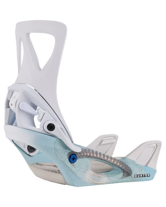 Burton Women's Step On® Re:Flex Snowboard Bindings - White/Graphic - 2024 Women's Snowboard Bindings - SnowSkiersWarehouse