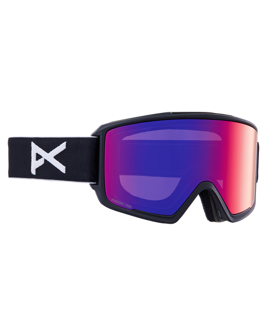 Anon M3 Snow Goggles + Bonus Lens + Mfi® Face Mask - Black/Perceive Sunny Red Lens Snow Goggles - Trojan Wake Ski Snow