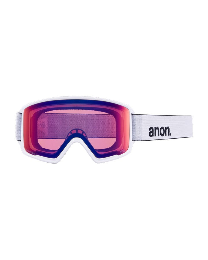 Anon M3 Snow Goggles + Bonus Lens + Mfi® Face Mask - White/Perceive Sunny Onyx Lens Snow Goggles - Trojan Wake Ski Snow