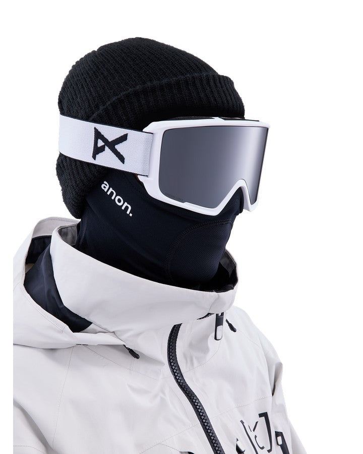 Anon M3 Snow Goggles + Bonus Lens + Mfi® Face Mask - White/Perceive Sunny Onyx Lens Snow Goggles - Trojan Wake Ski Snow