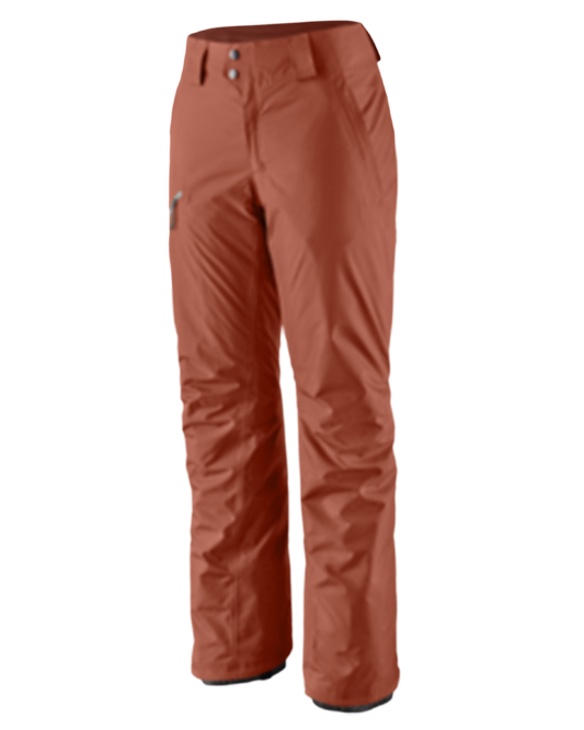 Patagonia Women's Insulated Powder Town Pants - Reg - Burl Red Snow Pants - Trojan Wake Ski Snow