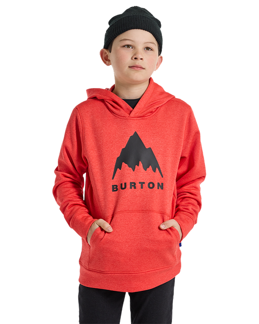 Burton Kids' Oak Pullover Hoodie - Tomato Heather Hoodies & Sweatshirts - Trojan Wake Ski Snow