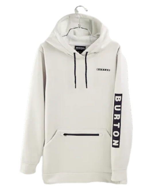 Burton Women's Oak Long Pullover Hoodie - Stout White Heather Hoodies & Sweatshirts - Trojan Wake Ski Snow