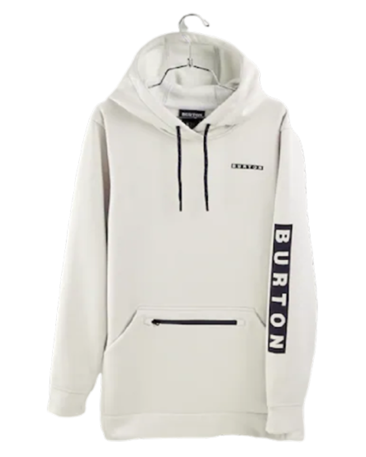 Burton Women's Oak Long Pullover Hoodie - Stout White Heather Hoodies & Sweatshirts - Trojan Wake Ski Snow