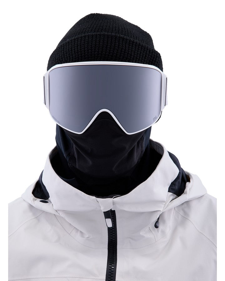 Anon M4 Cylindrical Snow Goggles + Bonus Lens + Mfi® Face Mask - White/Perceive Sunny Onyx Lens Snow Goggles - Trojan Wake Ski Snow