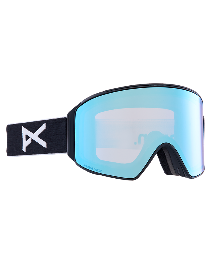 Anon M4 Cylindrical Snow Goggles + Bonus Lens + Mfi® Face Mask - Black/Perceive Variable Blue Lens Snow Goggles - Trojan Wake Ski Snow