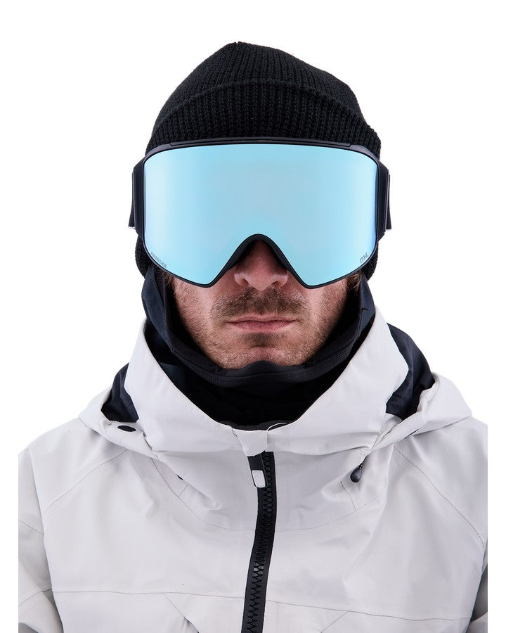 Anon M4 Cylindrical Snow Goggles + Bonus Lens + Mfi® Face Mask - Black/Perceive Variable Blue Lens Snow Goggles - Trojan Wake Ski Snow