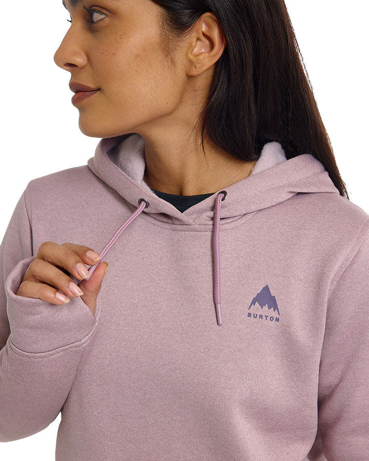 Burton Women's Oak Pullover Hoodie - Elderberry Heather Hoodies & Sweatshirts - Trojan Wake Ski Snow