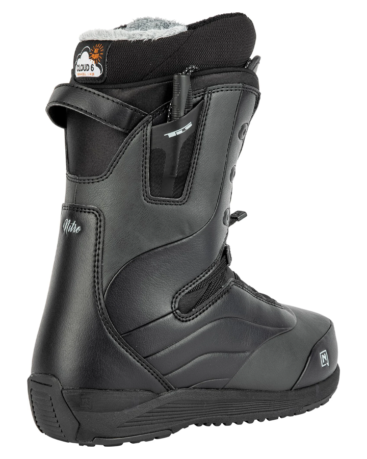 Nitro Crown TLS Womens Snowboard Boots - Black - 2023 Snowboard Boots - Trojan Wake Ski Snow