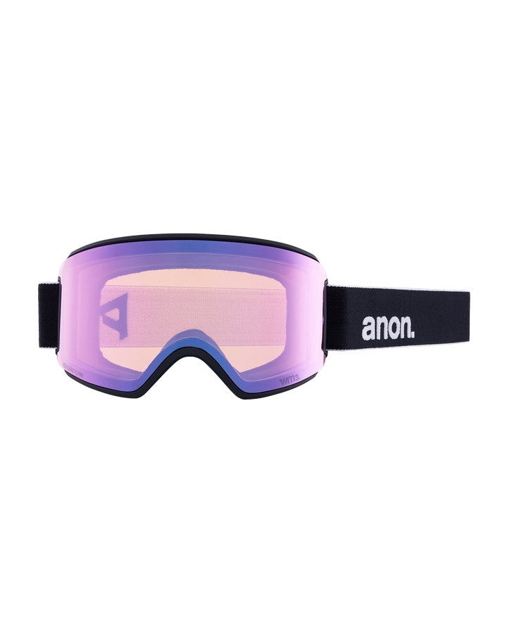 Anon Women's M3 Snow Goggles + Bonus Lens + Mfi® Face Mask - Black/Perceive Variable Blue Lens Snow Goggles - Trojan Wake Ski Snow