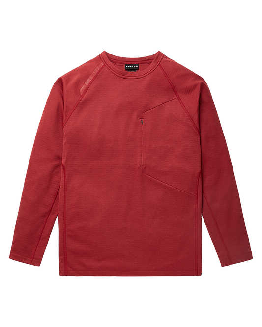 Burton Multipath Grid Crewneck Fleece - Sun Dried Tomato - 2023 Hoodies & Sweatshirts - Trojan Wake Ski Snow